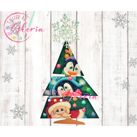 MN-122 Arbol tablas Santa y Pinguinos