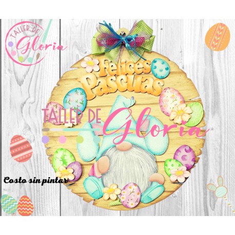 MP-023 Corona gnomo felices pascuas