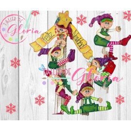 MN-202 Puerta gnomos navideños
